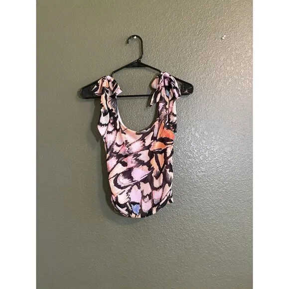 Free People Avenue Ruched Bow Strap Tank Top Small - Picture 5 of 10